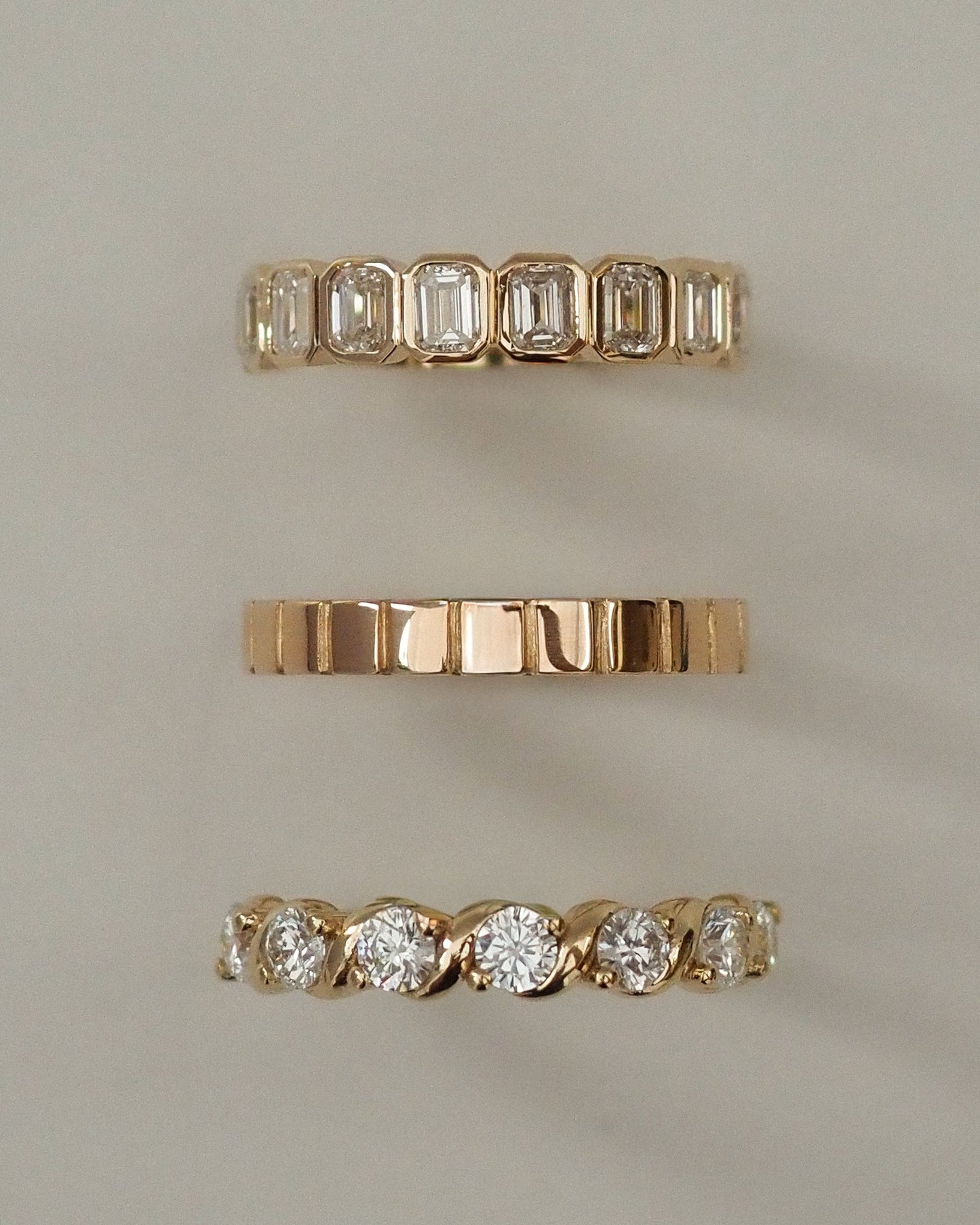 0.13 TCW Round Twisted Moissanite Wedding Band