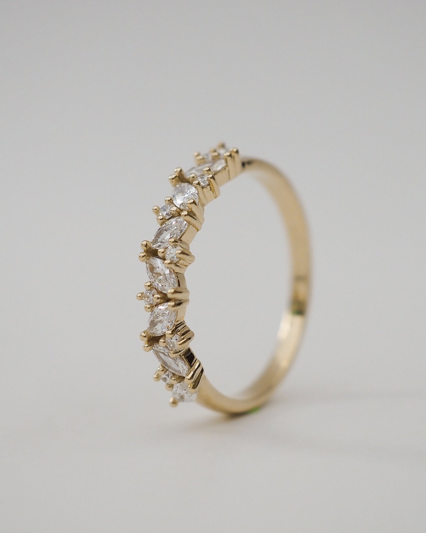0.13 TCW Round Twisted Moissanite Wedding Band