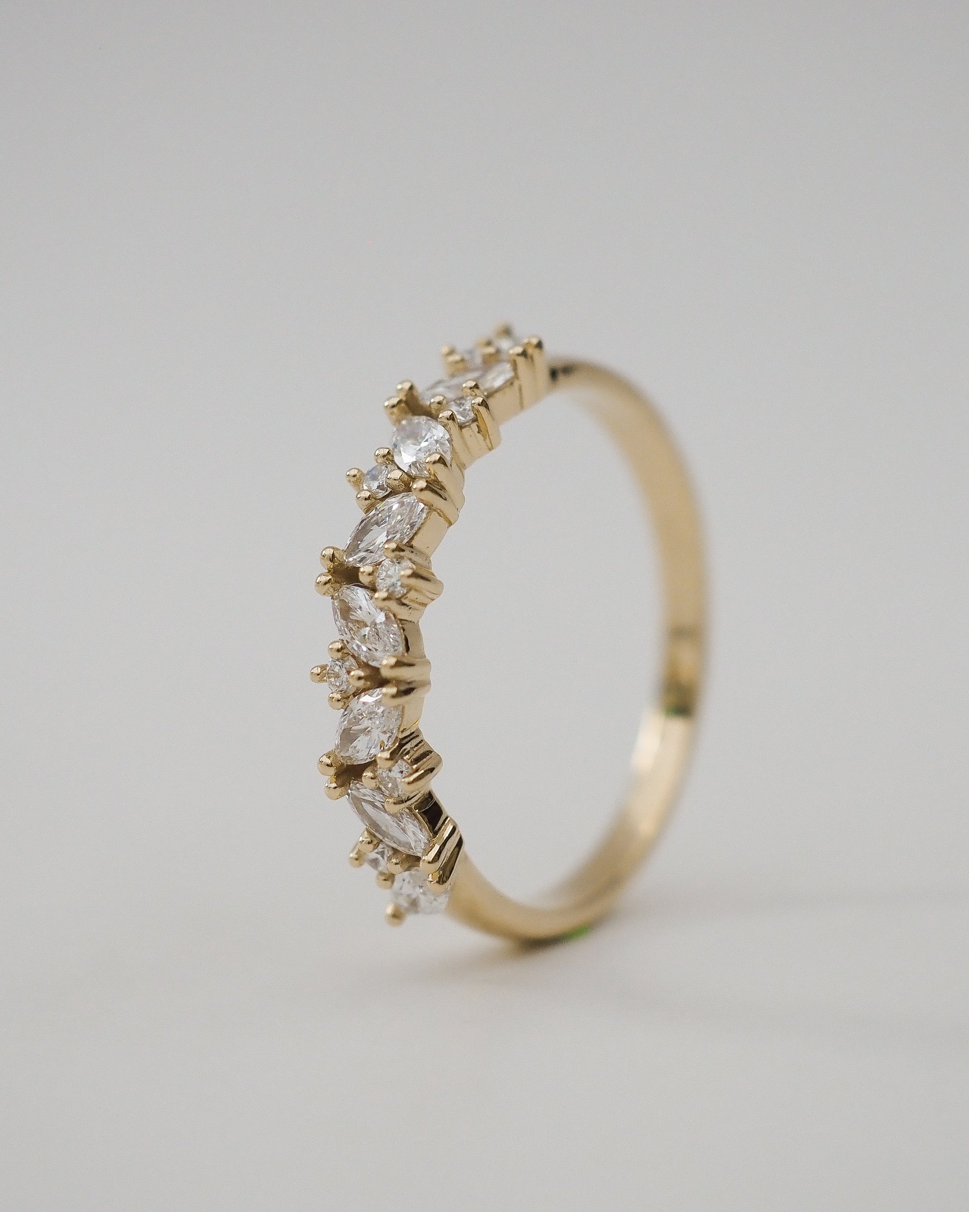 0.13 TCW Round Twisted Moissanite Wedding Band