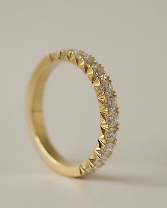 0.13 TCW Round Twisted Moissanite Wedding Band