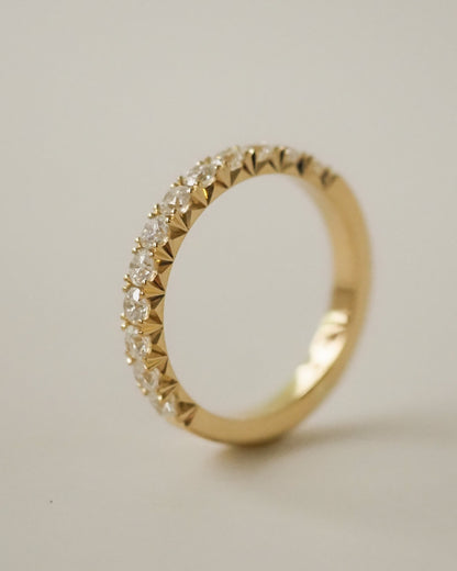 0.13 TCW Round Twisted Moissanite Wedding Band