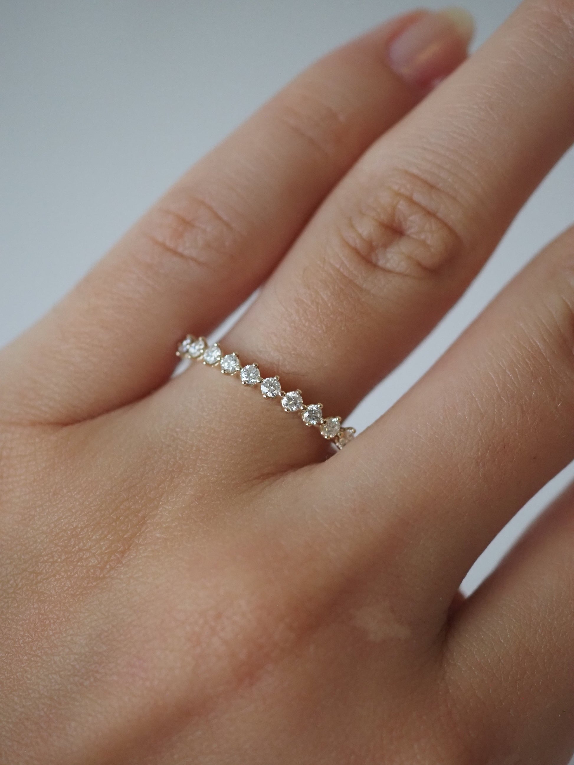 0.13 TCW Round Twisted Moissanite Wedding Band