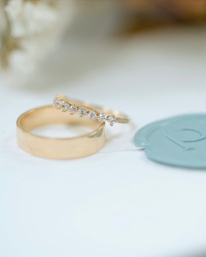 0.13 TCW Round Twisted Moissanite Wedding Band