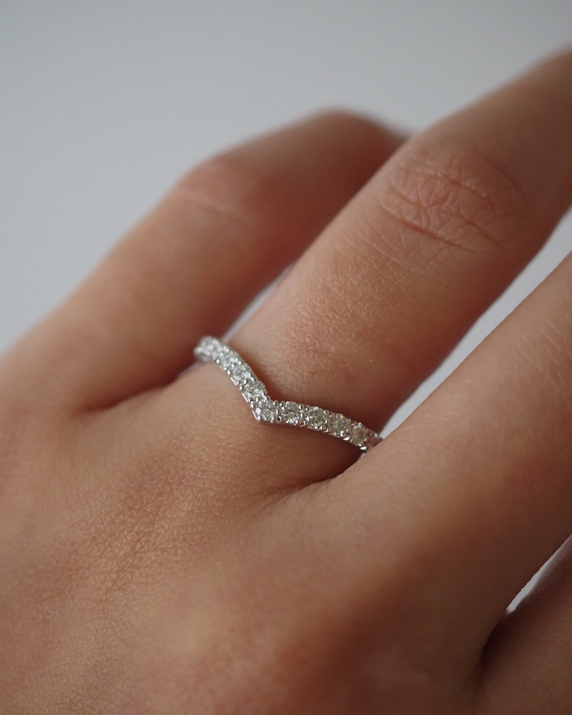 0.13 TCW Round Twisted Moissanite Wedding Band