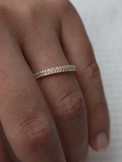 0.13 TCW Round Twisted Moissanite Wedding Band