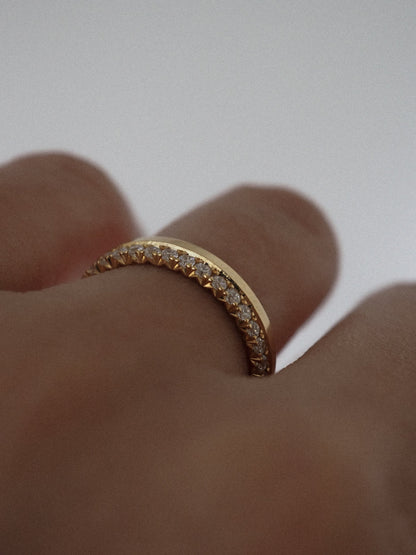 0.13 TCW Round Twisted Moissanite Wedding Band