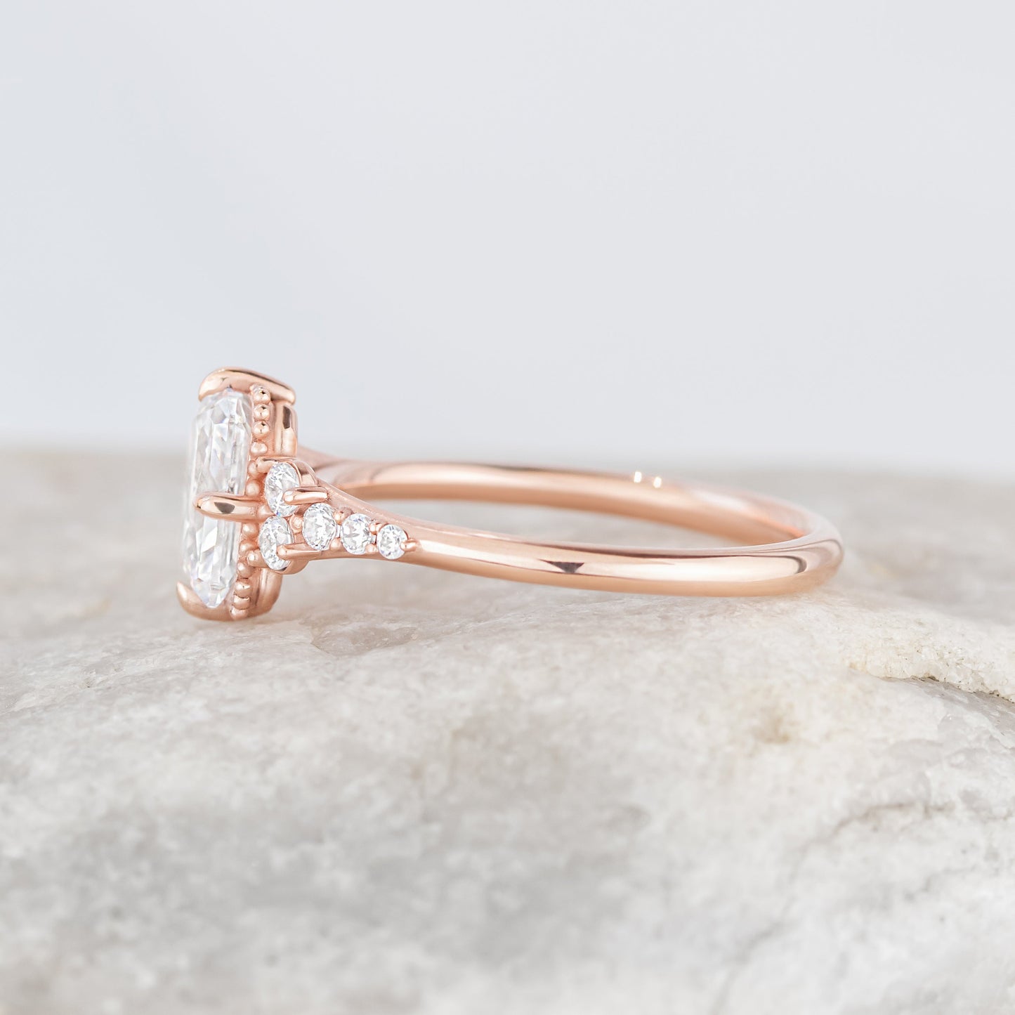2 CT Round Three Stones Lab Grown Diamond Engagement Ring