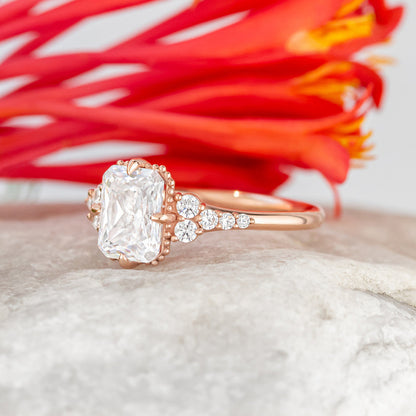2 CT Round Three Stones Lab Grown Diamond Engagement Ring