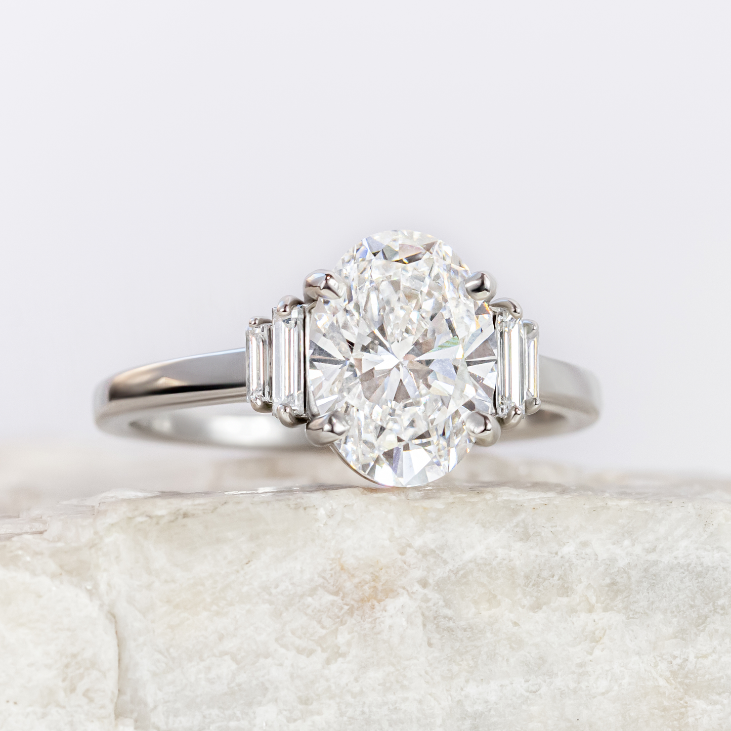 2 CT Round Three Stones Lab Grown Diamond Engagement Ring