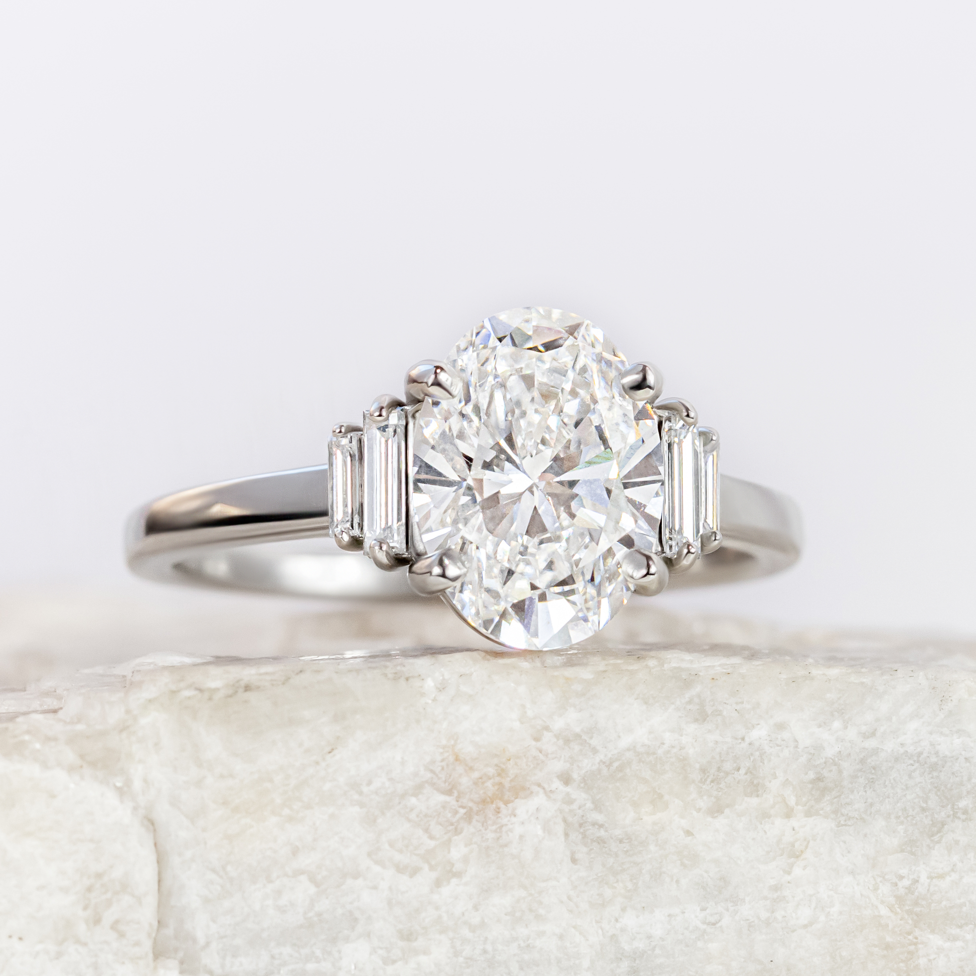 2 CT Round Three Stones Lab Grown Diamond Engagement Ring