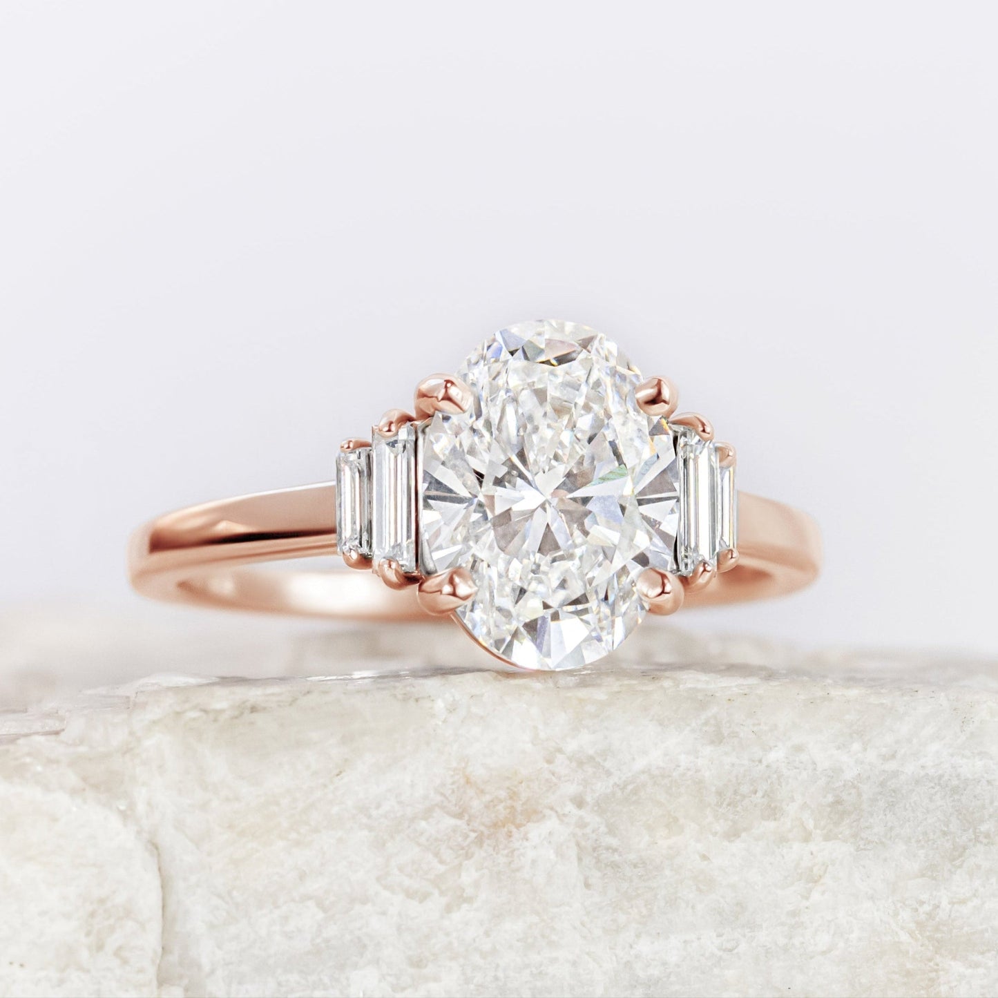 2 CT Round Three Stones Lab Grown Diamond Engagement Ring