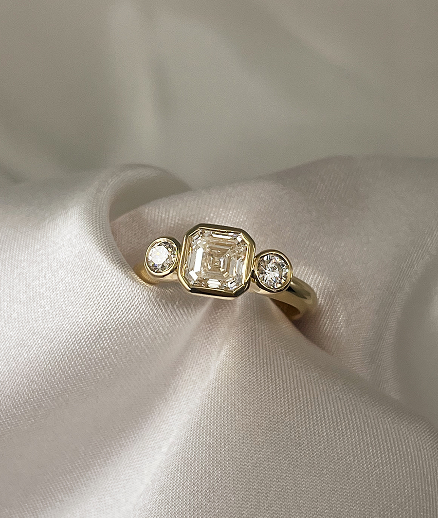 Round Swirl Semi Pave Engagement Ring – 1 CT Moissanite Diamond