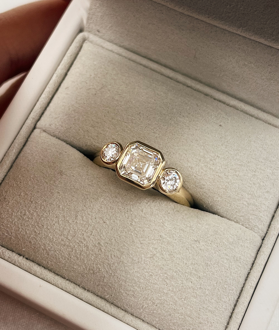 Round Swirl Semi Pave Engagement Ring – 1 CT Moissanite Diamond