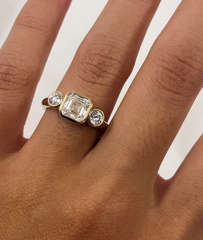 Round Swirl Semi Pave Engagement Ring – 1 CT Moissanite Diamond