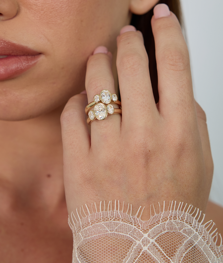 Round Swirl Semi Pave Engagement Ring – 1 CT Moissanite Diamond