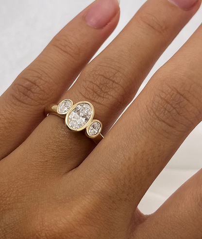Round Swirl Semi Pave Engagement Ring – 1 CT Moissanite Diamond