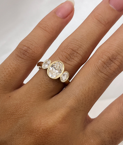 Round Swirl Semi Pave Engagement Ring – 1 CT Moissanite Diamond