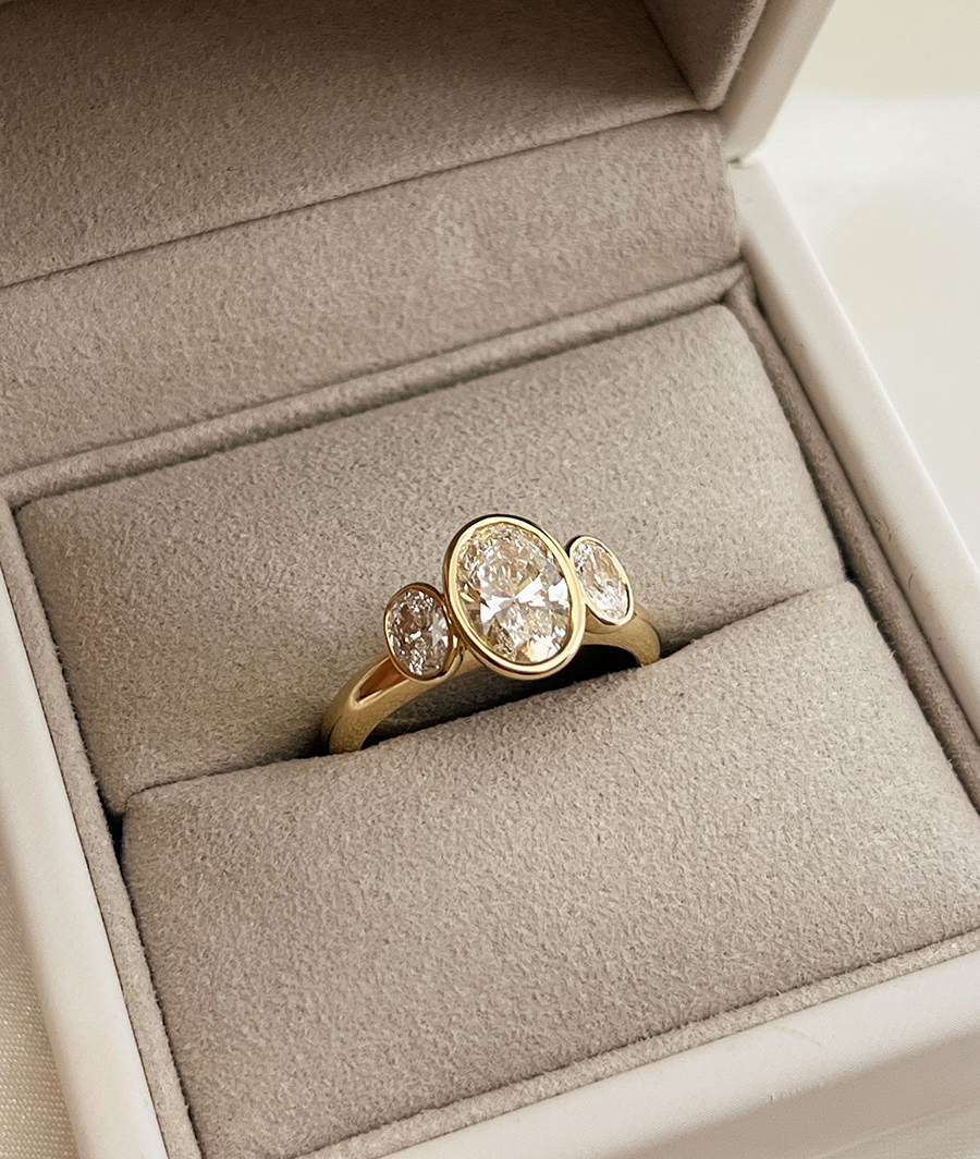 Round Swirl Semi Pave Engagement Ring – 1 CT Moissanite Diamond