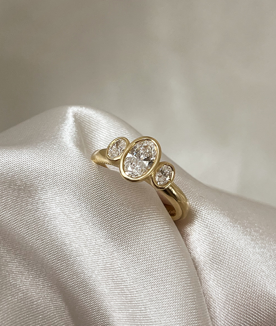 Round Swirl Semi Pave Engagement Ring – 1 CT Moissanite Diamond