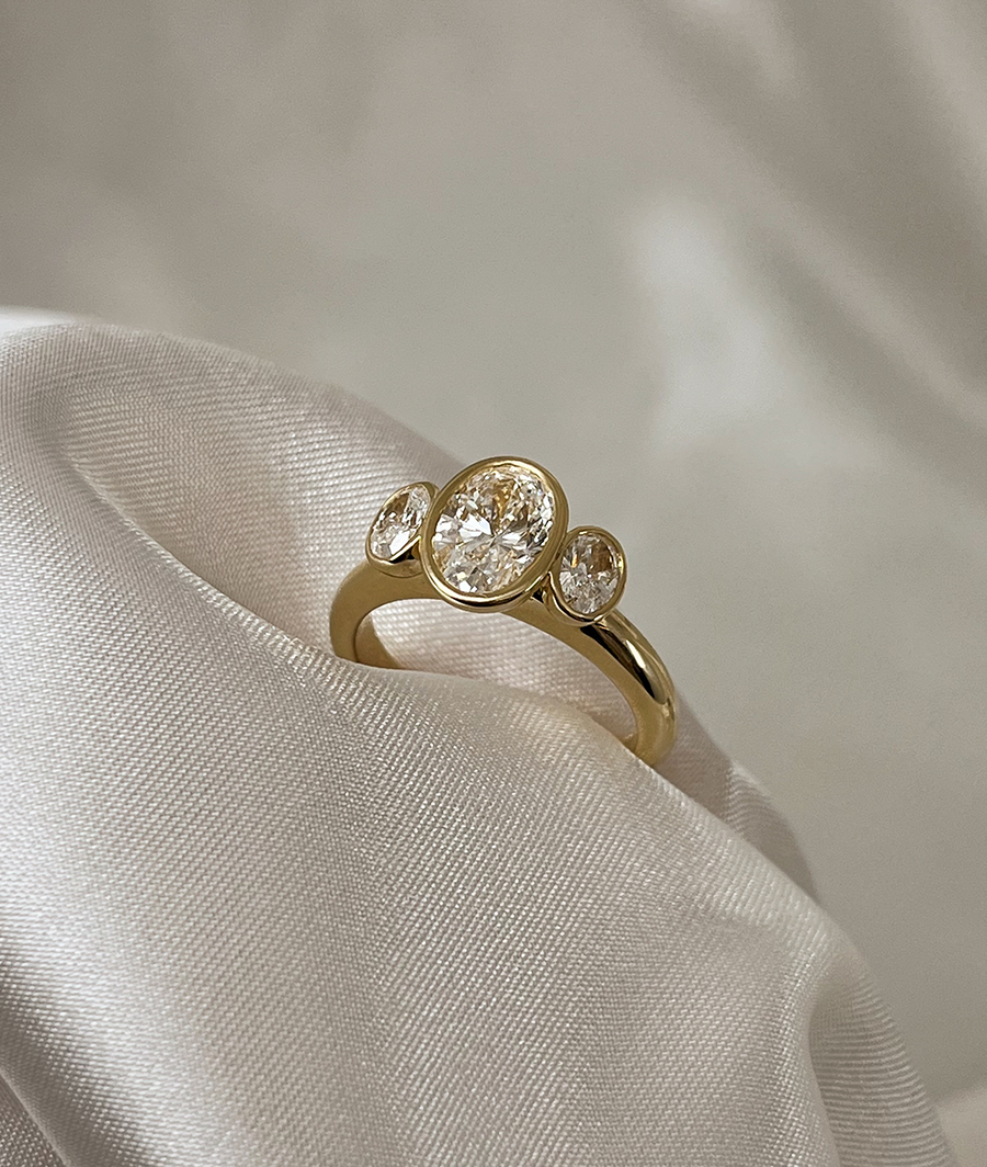 Round Swirl Semi Pave Engagement Ring – 1 CT Moissanite Diamond