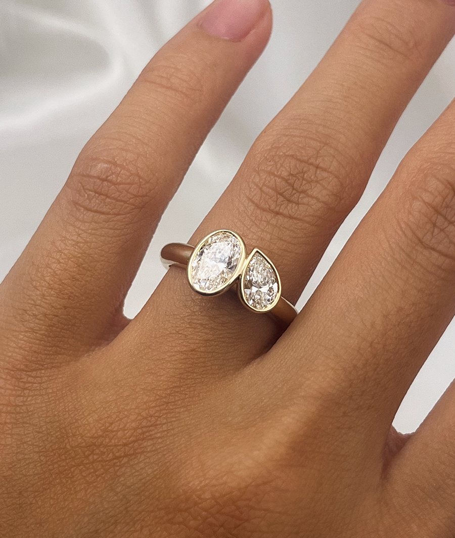 Round Swirl Semi Pave Engagement Ring – 1 CT Moissanite Diamond