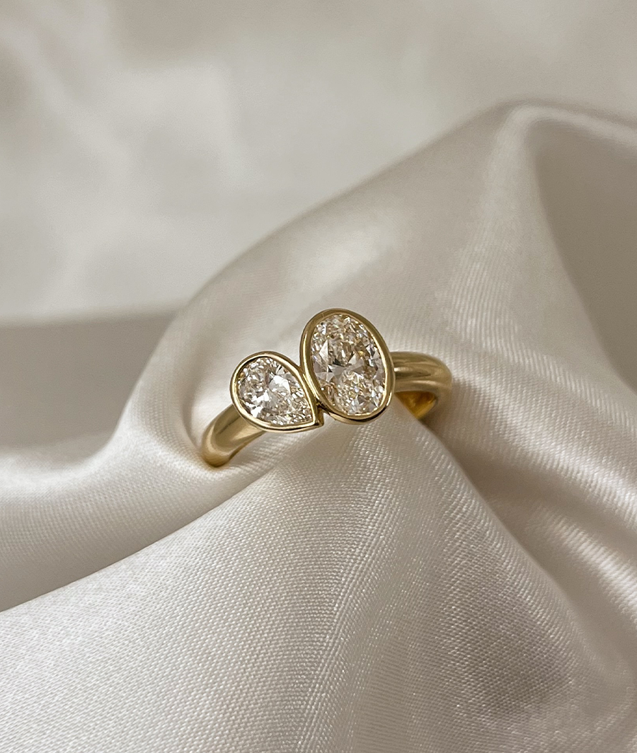 Round Swirl Semi Pave Engagement Ring – 1 CT Moissanite Diamond