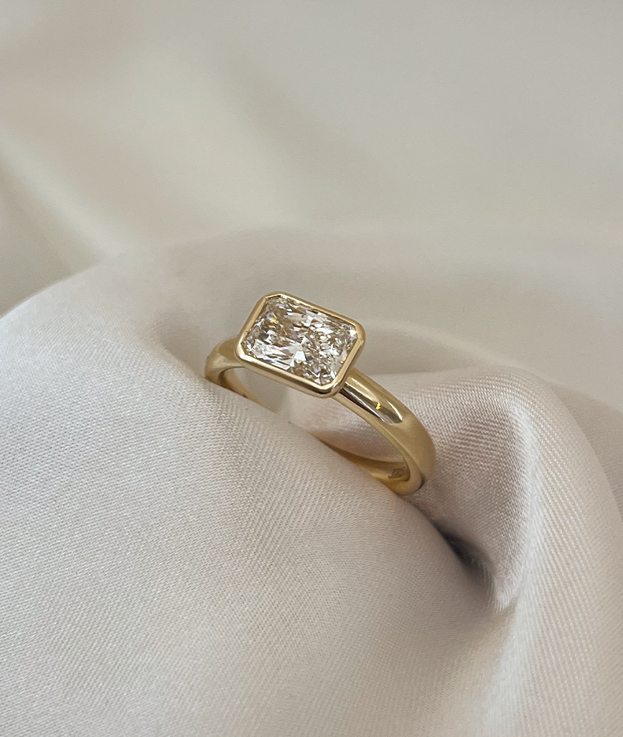 Round Swirl Semi Pave Engagement Ring – 1 CT Moissanite Diamond