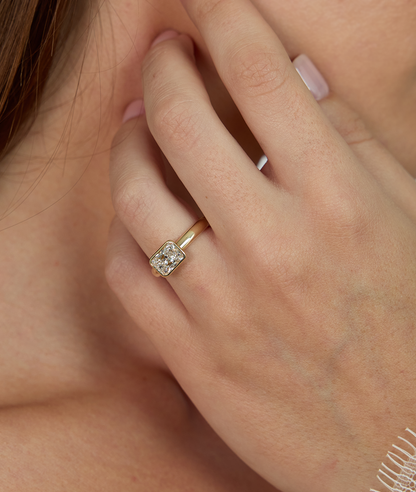 Round Swirl Semi Pave Engagement Ring – 1 CT Moissanite Diamond