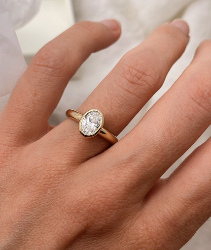 Round Swirl Semi Pave Engagement Ring – 1 CT Moissanite Diamond