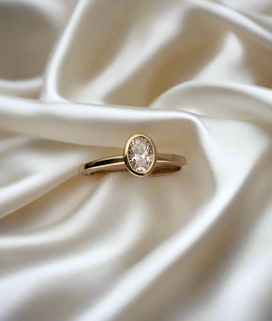 Round Swirl Semi Pave Engagement Ring – 1 CT Moissanite Diamond