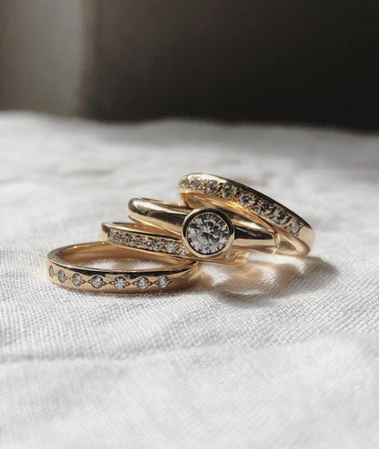 Round Swirl Semi Pave Engagement Ring – 1 CT Moissanite Diamond