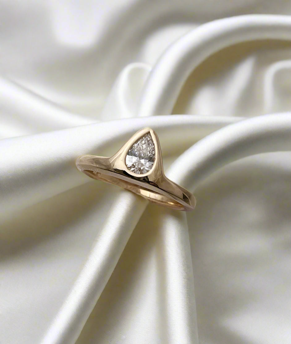 Round Swirl Semi Pave Engagement Ring – 1 CT Moissanite Diamond