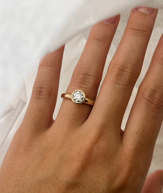 Round Swirl Semi Pave Engagement Ring – 1 CT Moissanite Diamond