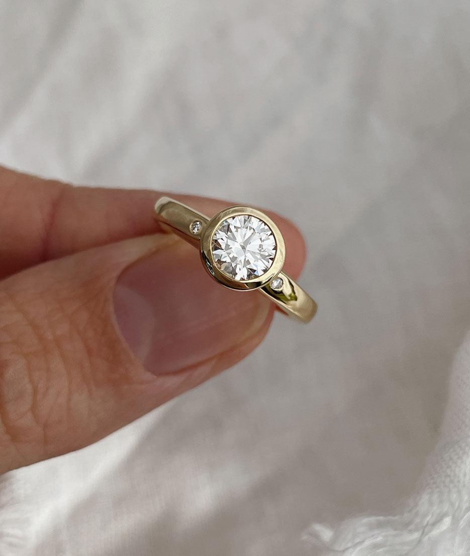 Round Swirl Semi Pave Engagement Ring – 1 CT Moissanite Diamond