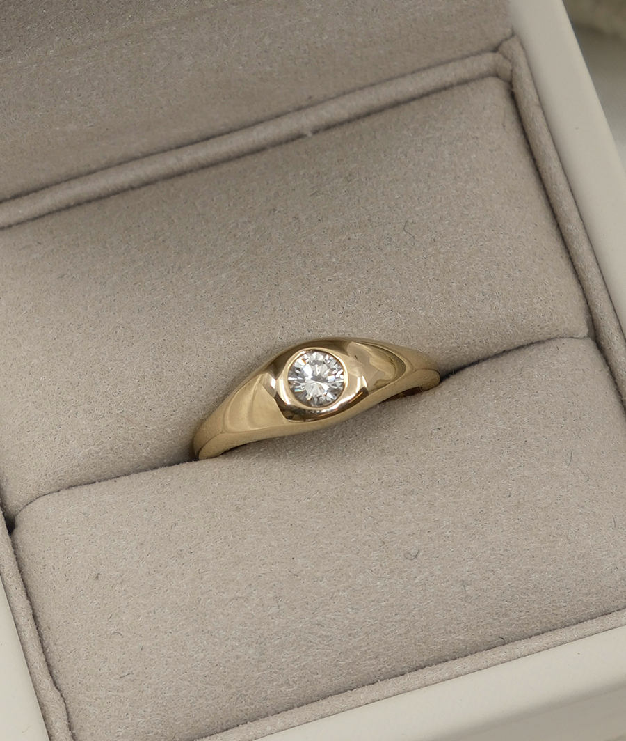Round Swirl Semi Pave Engagement Ring – 1 CT Moissanite Diamond