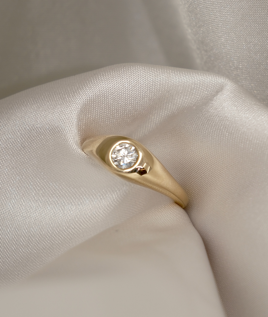 Round Swirl Semi Pave Engagement Ring – 1 CT Moissanite Diamond