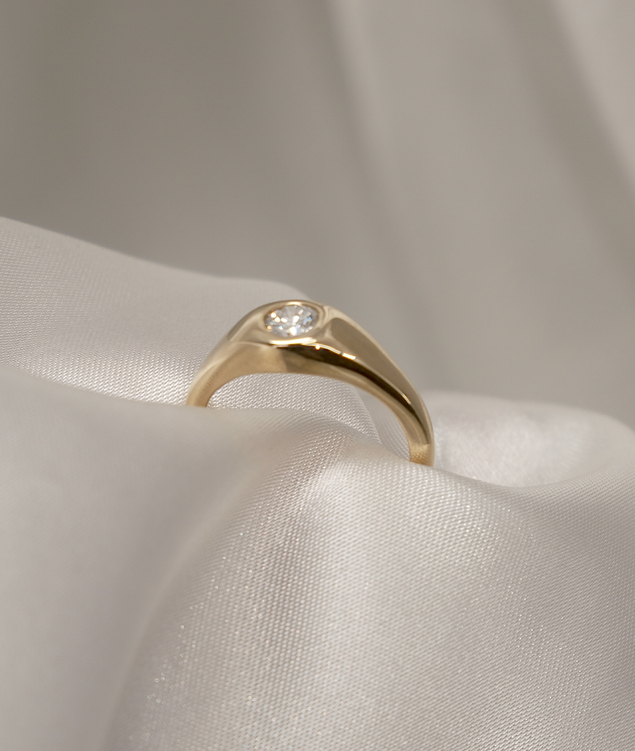 Round Swirl Semi Pave Engagement Ring – 1 CT Moissanite Diamond