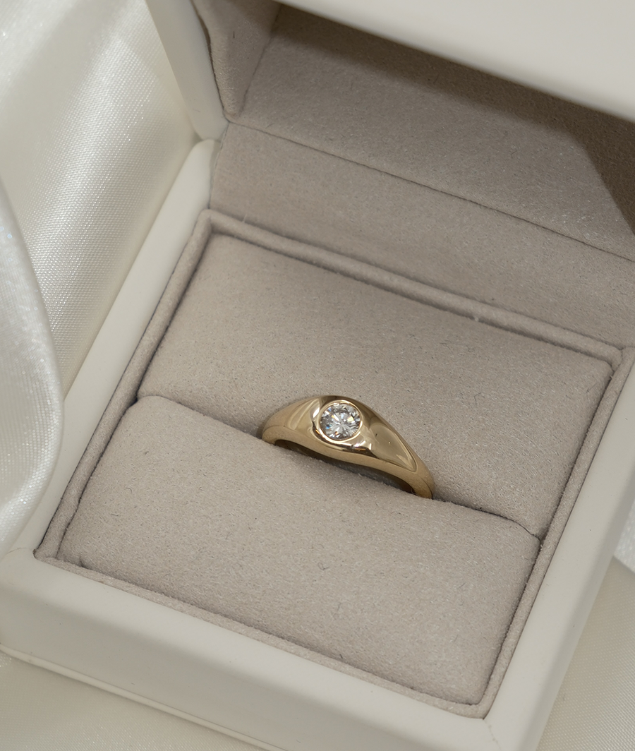 Round Swirl Semi Pave Engagement Ring – 1 CT Moissanite Diamond