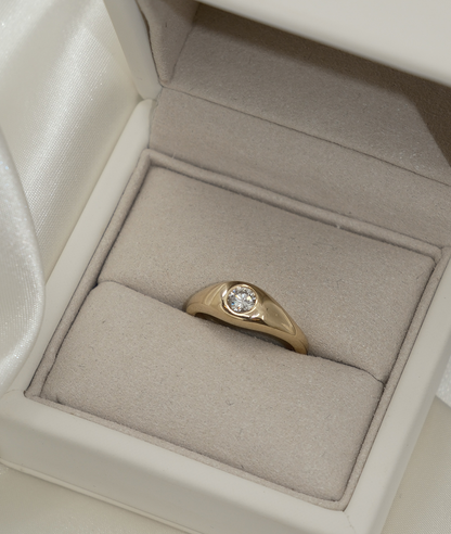 Round Swirl Semi Pave Engagement Ring – 1 CT Moissanite Diamond