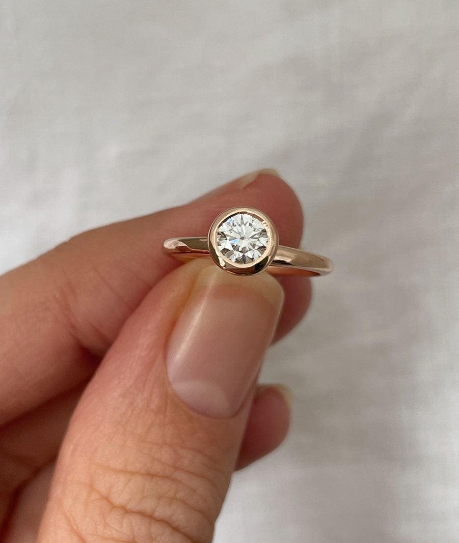 Round Swirl Semi Pave Engagement Ring – 1 CT Moissanite Diamond