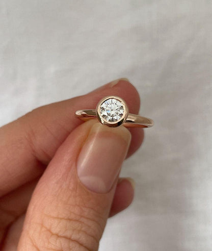 Round Swirl Semi Pave Engagement Ring – 1 CT Moissanite Diamond
