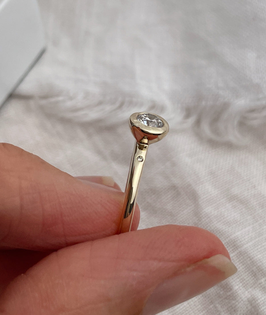 Round Swirl Semi Pave Engagement Ring – 1 CT Moissanite Diamond