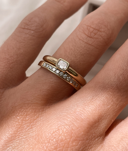Round Swirl Semi Pave Engagement Ring – 1 CT Moissanite Diamond
