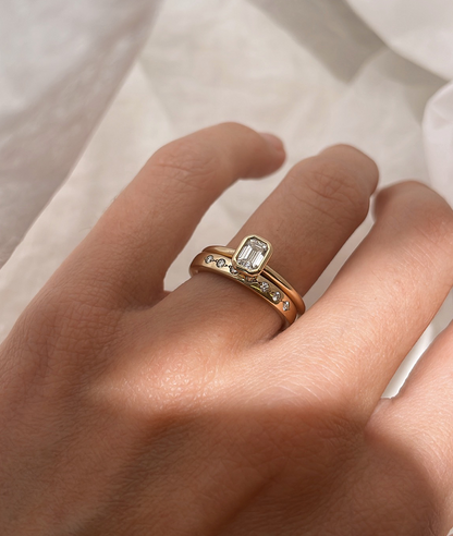 Round Swirl Semi Pave Engagement Ring – 1 CT Moissanite Diamond