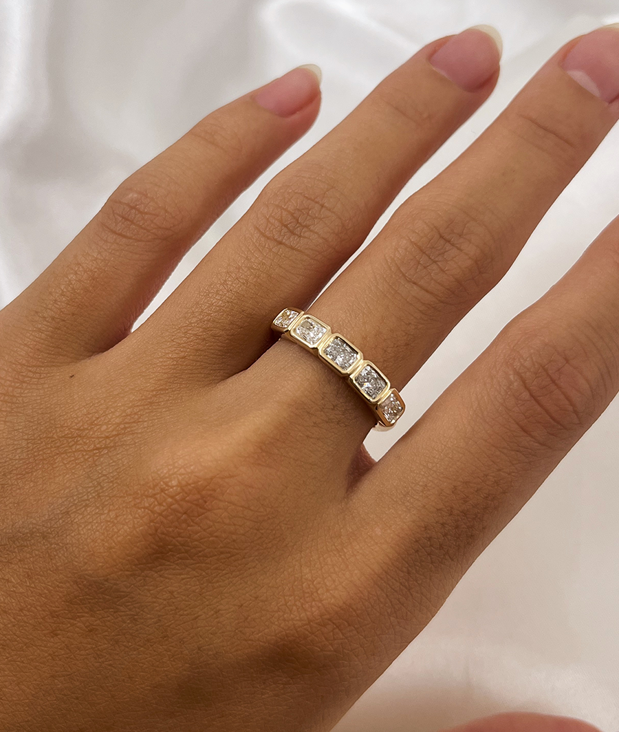 Round Swirl Semi Pave Engagement Ring – 1 CT Moissanite Diamond