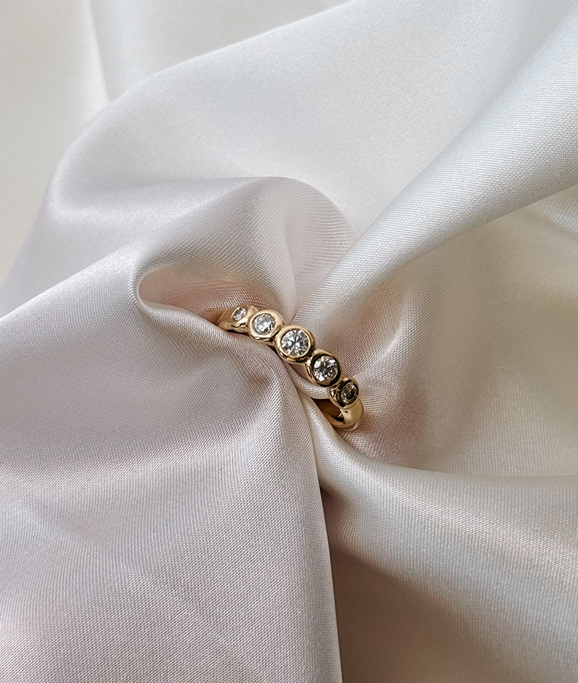 Round Swirl Semi Pave Engagement Ring – 1 CT Moissanite Diamond