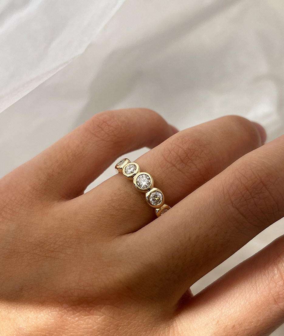 Round Swirl Semi Pave Engagement Ring – 1 CT Moissanite Diamond