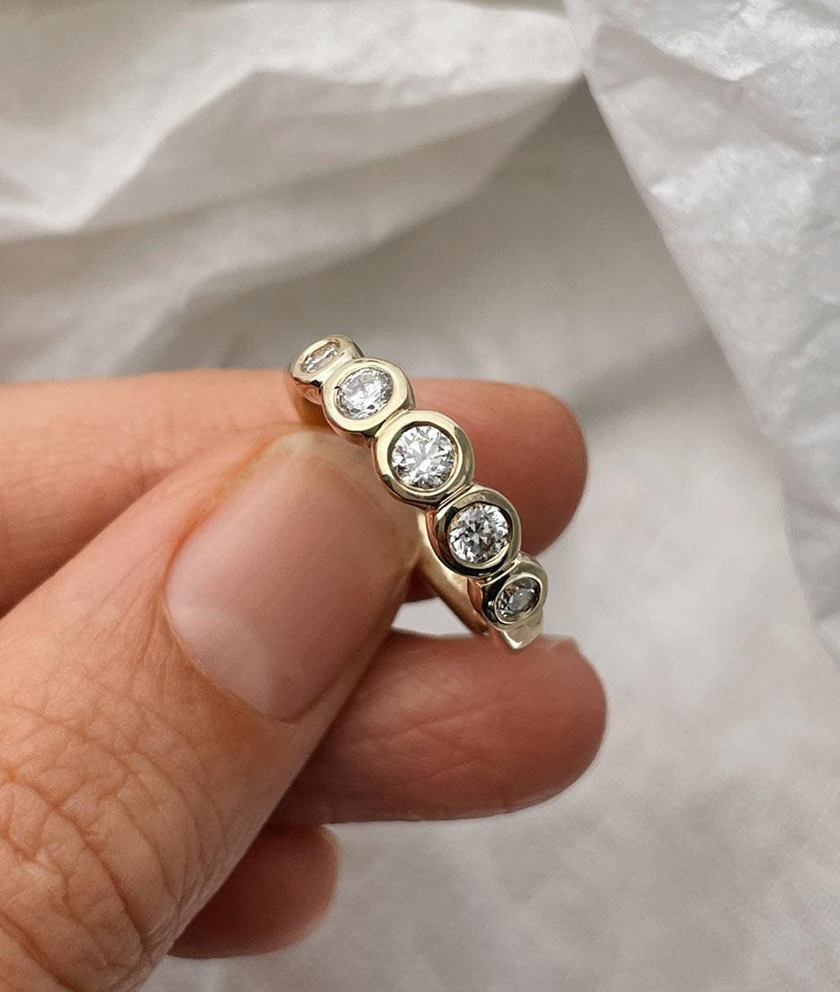 Round Swirl Semi Pave Engagement Ring – 1 CT Moissanite Diamond
