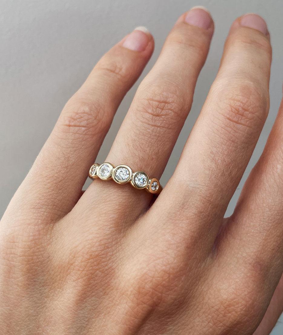 Round Swirl Semi Pave Engagement Ring – 1 CT Moissanite Diamond