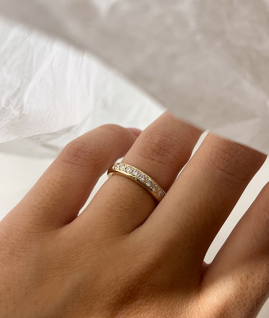 Round Swirl Semi Pave Engagement Ring – 1 CT Moissanite Diamond